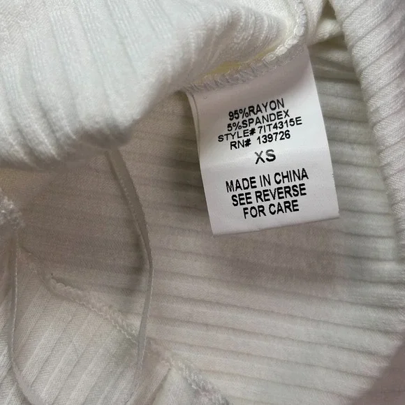 Wild Honey White Ribbed Ruffle Tube Top XS Strapless Stretchy Crop - Picture 5 of 5